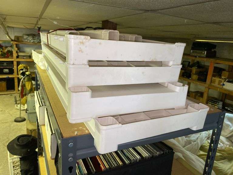 Unassembled Modular plastic shelving