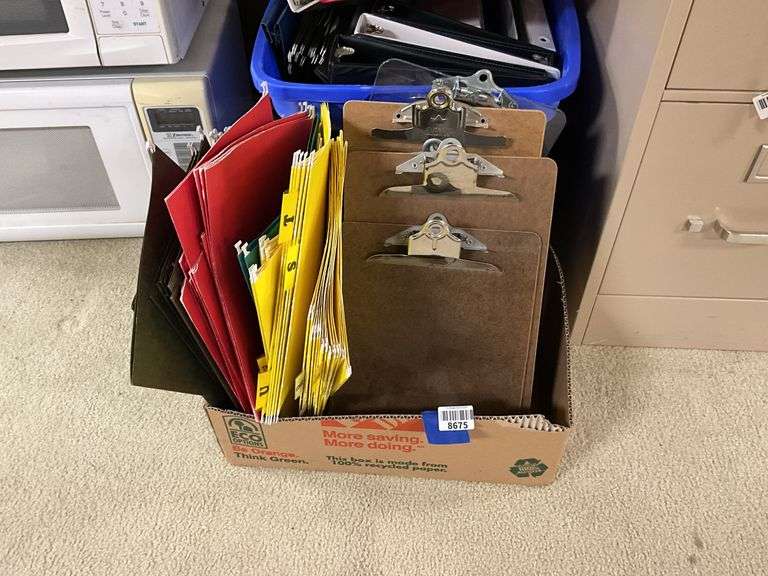 Binders, clip boards, file folders