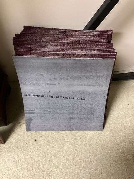 Stack of square carpet tiles