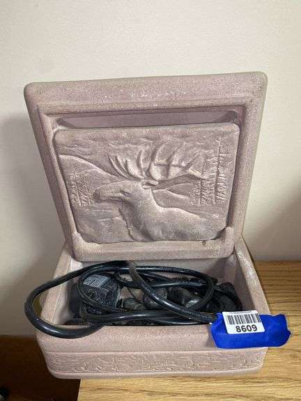 Table fountain w/ elk in relief
