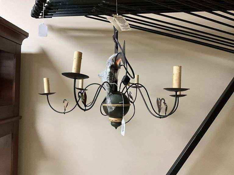 Fishing motif ceiling light fixture