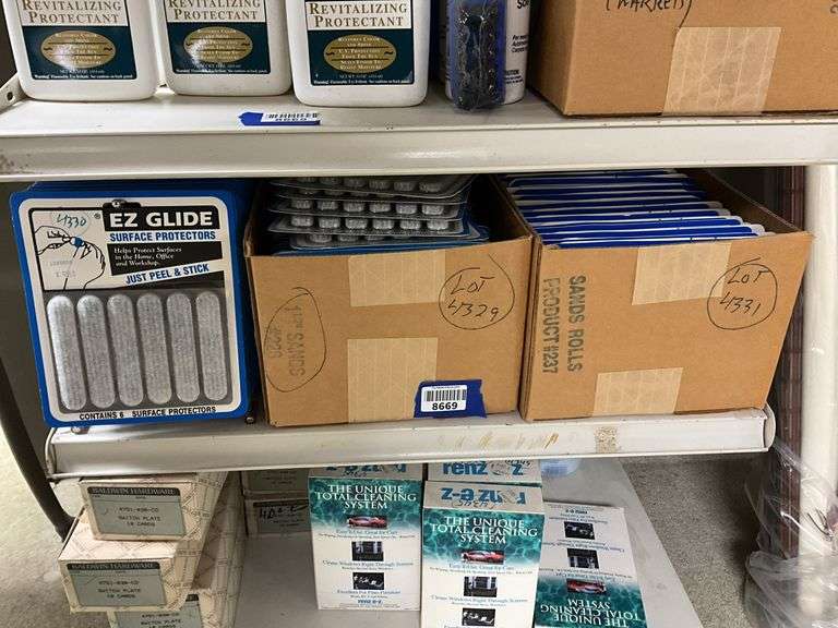 Contents of shelf: EZ Glide furniture sliders
