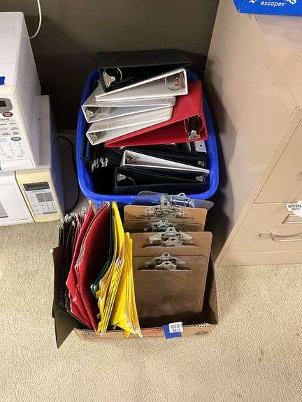 Binders, clip boards, file folders