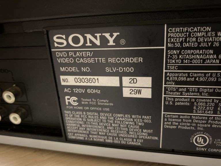 Two VCRs: Sony and Proscan
