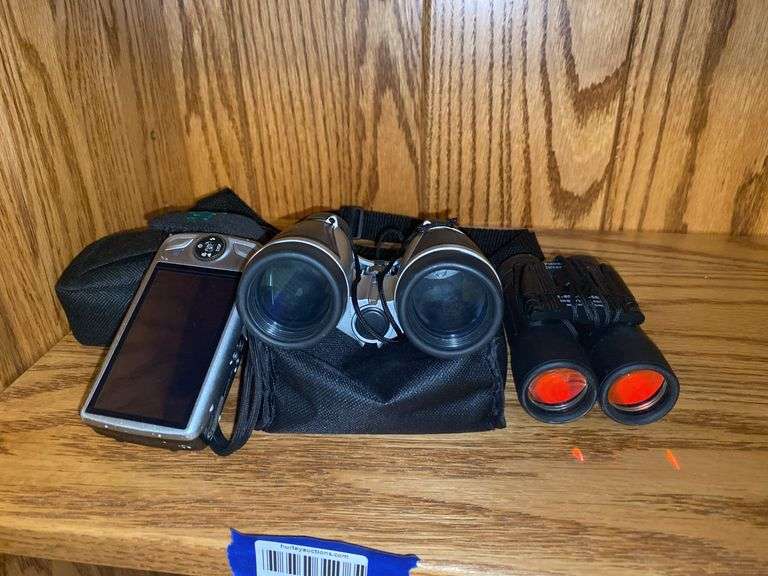 Binoculars, cell phone