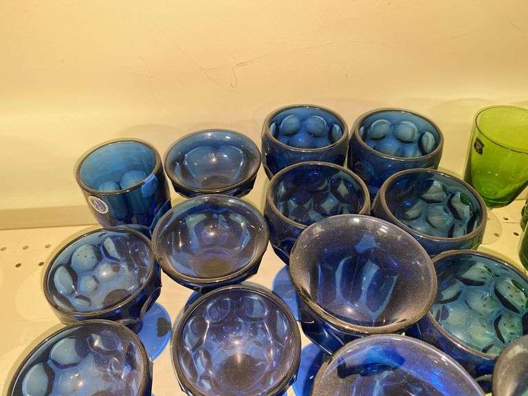 Imperial/Lenox blue glass stemware and sherbets