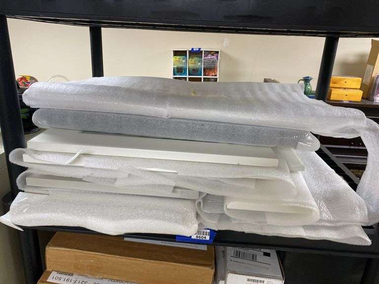 Contents of shelf unit: cabinet door front samples