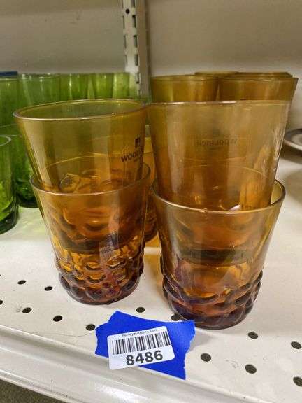 Woolrich amber glass tumblers