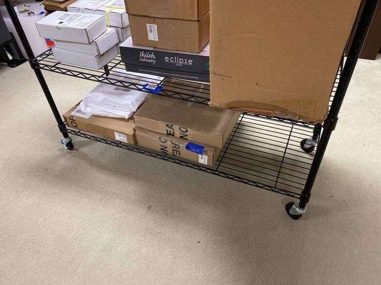 Rolling garment rack/shelf unit - no contents 48x18x75