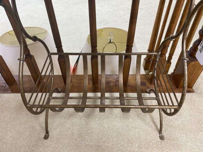 Wrought metal stand w/ magazine rack base 18x10.5x21.5 - Hurley Real ...