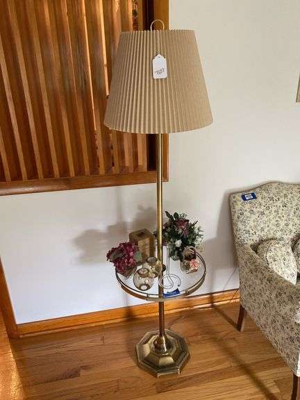 Combination Floor lamp/endstand w/ contents
