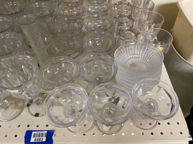 Vintage Imperial glass clear stemware goblets, sherbets, and misc glass