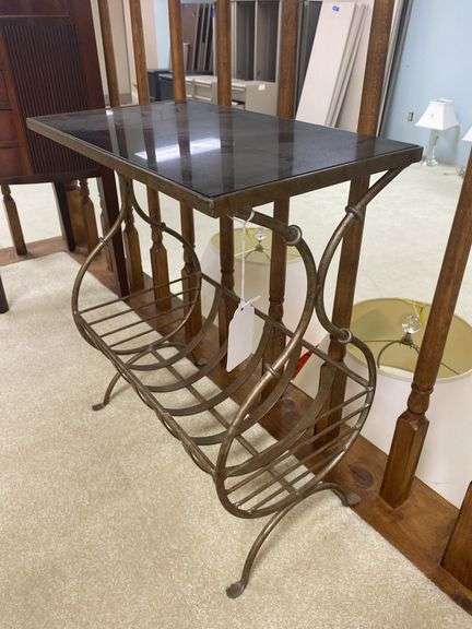 Wrought metal stand w/ magazine rack base 18x10.5x21.5 - Hurley Real ...