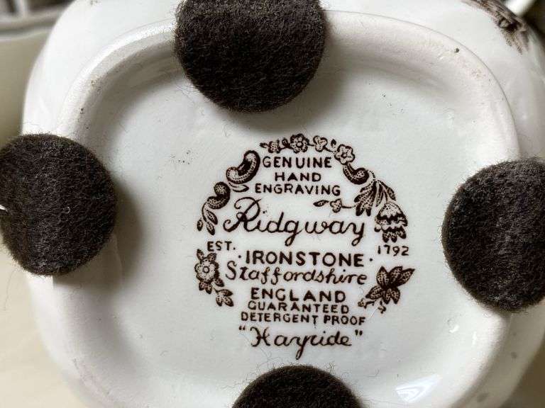 Ridgway Hayride pattern brown transfer dinnerware