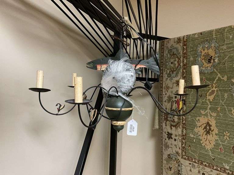 Fishing motif ceiling light fixture