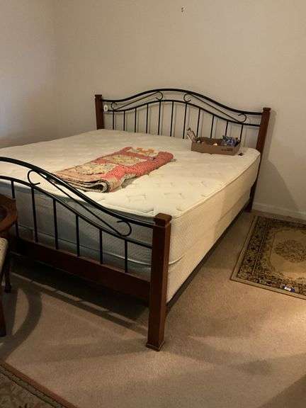 King Bed w/ headboard, footboard & mattress set  78x90, no contents