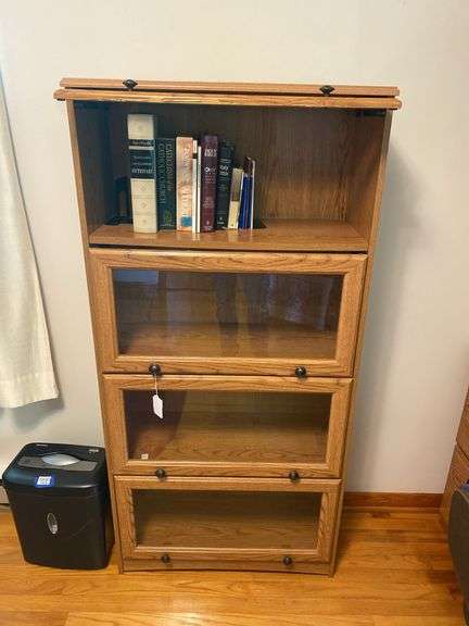 Oak Barrister style bookcase 29x12x60.25