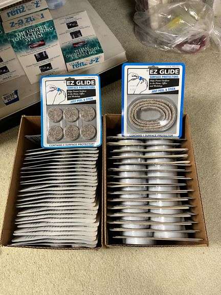 Contents of shelf: EZ Glide furniture sliders