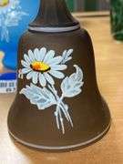 Westmoreland brown satin glass bell w/ handpainted decor