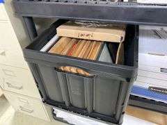 Contents of shelf unit: cabinet door front samples