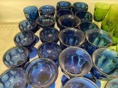 Imperial/Lenox blue glass stemware and sherbets