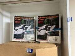 New outdoor furniture covers in boxes