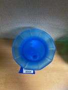 Westmoreland blue satin glass vase w/ handpainted decor