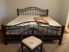 King Bed w/ headboard, footboard & mattress set  78x90, no contents