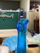 Westmoreland blue swung glass footed vase
