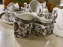 Ridgway Jacobean pattern brown dinnerware