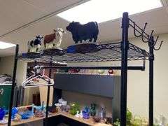 Rolling garment rack/shelf unit - no contents 48x18x75