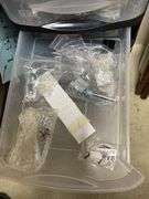 Three window cornices, and plastic drawer unit w/ contents