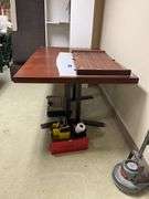 Twin pedestal extension dining table w/ leaf 66x30x40 with leaf 84x30x40
