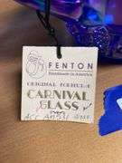 Fenton blue carnival glass creamer w/ hang tag