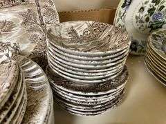 Ridgway Hayride pattern brown transfer dinnerware