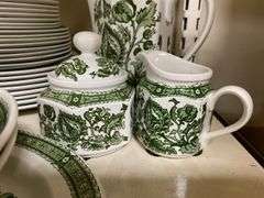 Ridgway Jacobean pattern green dinnerware