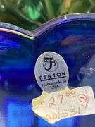 Fenton blue carnival glass creamer w/ hang tag