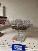 Two Westmoreland ruby stained glass pedestal dishes
