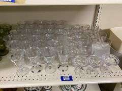 Vintage Imperial glass clear stemware goblets, sherbets, and misc glass