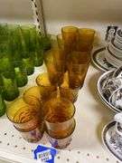 Woolrich amber glass tumblers