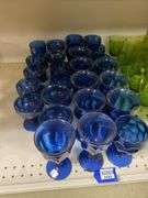 Imperial/Lenox blue glass stemware and sherbets