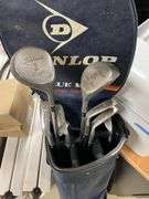 Titleist golf clubs in bag