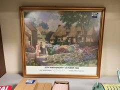 Ray Burdzininski 25th Anniversary Cottage Garden print, framed 23x26