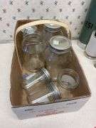 Misc lot - canning jars, mouse trap, ant killing system, fly catchers, hand tools & more