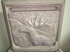 Table fountain w/ elk in relief