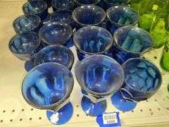 Imperial/Lenox blue glass stemware and sherbets