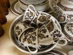 Ridgway Jacobean pattern brown dinnerware