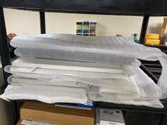 Contents of shelf unit: cabinet door front samples