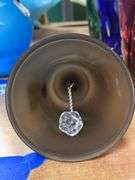 Westmoreland brown satin glass bell w/ handpainted decor
