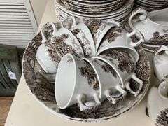 Ridgway Hayride pattern brown transfer dinnerware